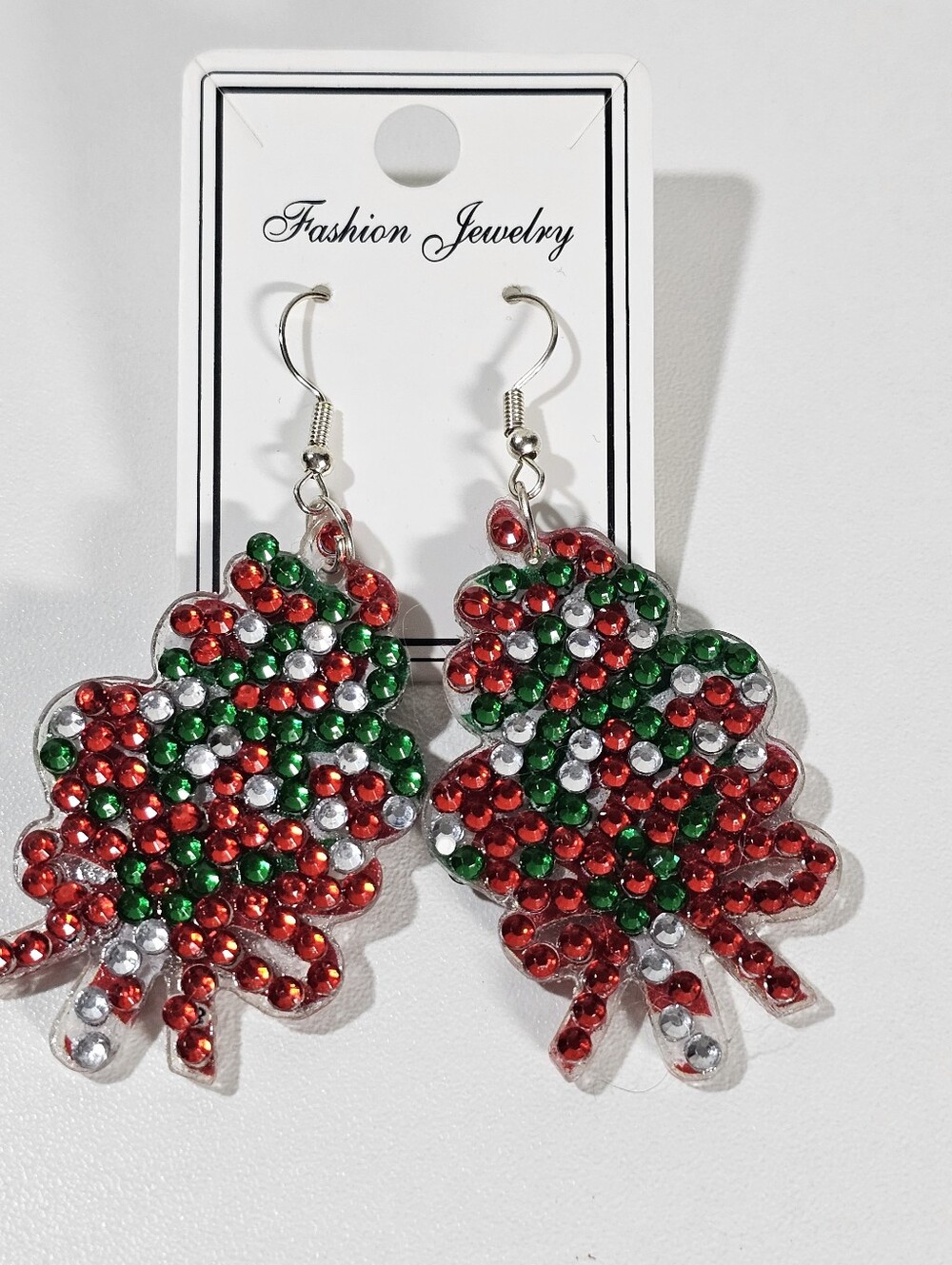 Diamond Dotz Dangle Christmas Tree Earrings
